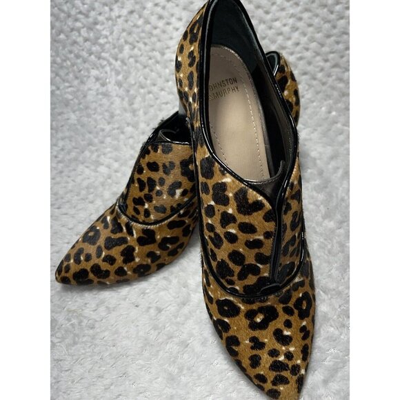 WOMENS  SHOES SZ 9 GENUINE Hair calf  JOHNSTON MURPHY LEOPARD Ankle Boots - Picture 2 of 12